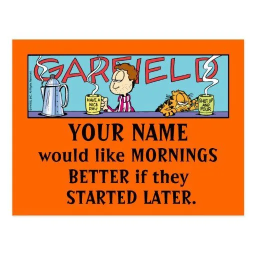 Postales de las mañanas de Garfield Logobox de Zazzle. Postales de las mañanas de Garfield Logobox de Zazzle.