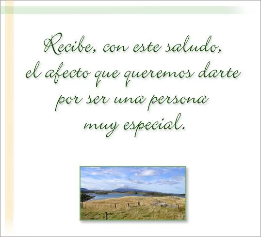 Recibe con este saludo..., Mensaje espiritual, tarjetas