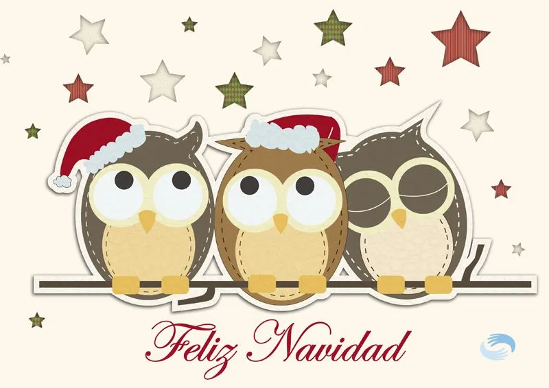 Postales de Navidad para imprimir: Búhos navideños | Tarjetas ...