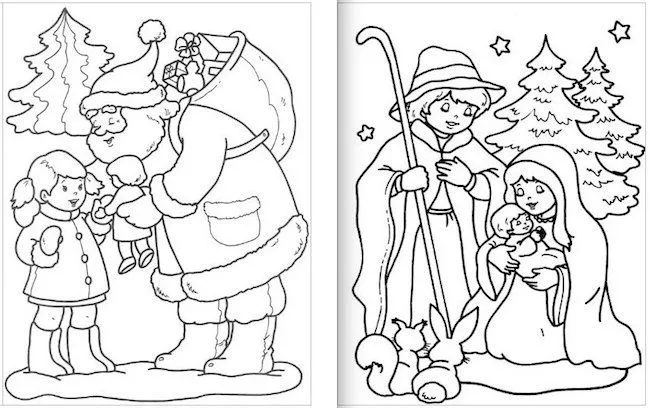 Postales de Navidad para imprimir y colorear de Caxigalines Postales de Navidad para imprimir y colorear de Caxigalines