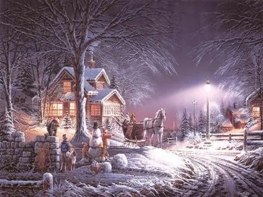 postales de paisajes nevados navidad