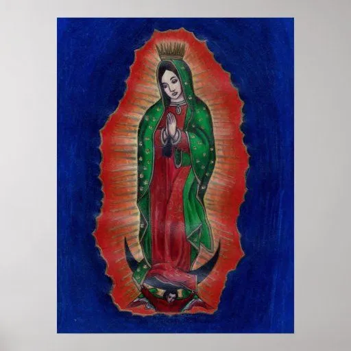 Poster coloreado Guadalupe del arte del lápiz de V de Zazzle. Poster coloreado Guadalupe del arte del lápiz de V de Zazzle.