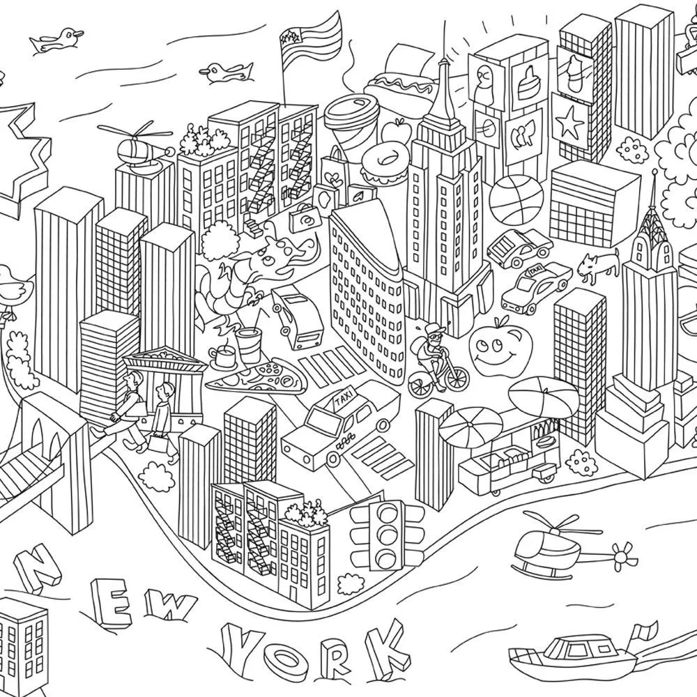 Poster gigante Paris para colorear OMY - Juegos y juguetes Niños ...