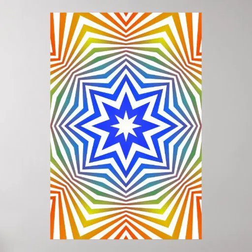 Poster: Líneas radiales abstractas de Zazzle.