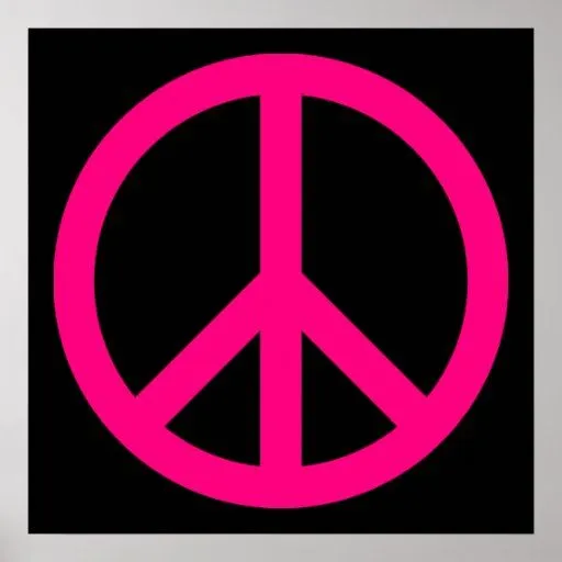 Poster rosado del signo de la paz de Zazzle.