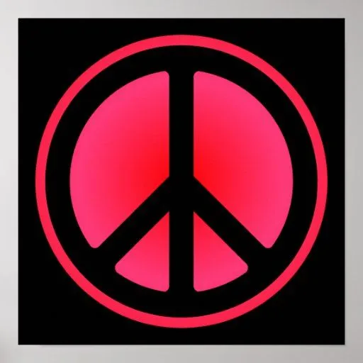 Poster rosado del símbolo de paz de Zazzle.
