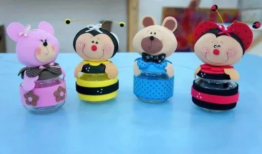 Frasco de compota decorado con foami - Imagui