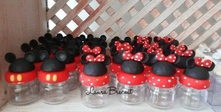 Potinhos de papinha Mickey e Minie | inspirações para aniversário ... Potinhos de papinha Mickey e Minie | inspirações para aniversário ...