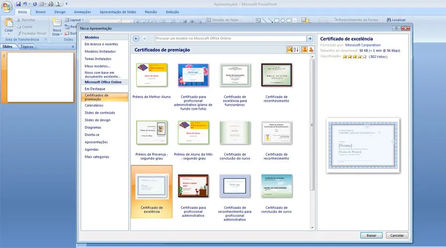 PowerPoint tem modelos semiprontos para certificados, slides e ... PowerPoint tem modelos semiprontos para certificados, slides e ...