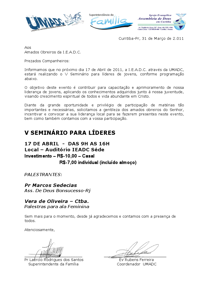 Carta convite para igreja - Imagui