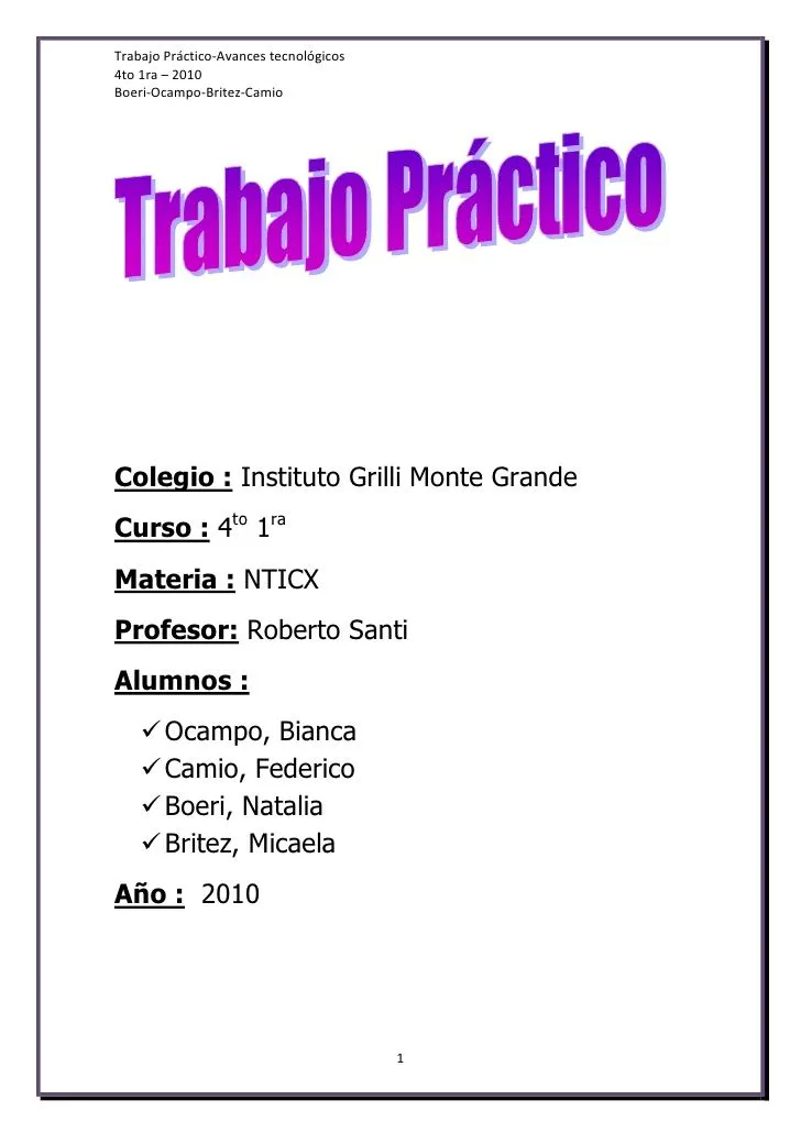 Trabajo Practico 1ro 4ta – informaticacens457 Trabajo Practico 1ro 4ta – informaticacens457