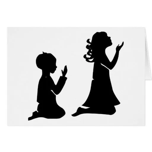 Praying Children Black Silhouettes Cards | Zazzle. Praying Children Black Silhouettes Cards | Zazzle.