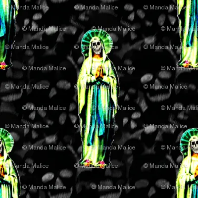 Praying Santa Muerte fabric by slickandhisruin at Spoonflower ...