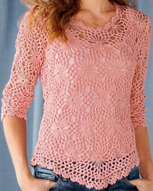 Preciosa Blusa a crochet paso a paso - Manualidades Y ...