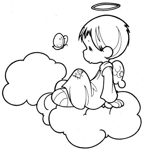 Precious Moments baby angel para colorear - Imagui