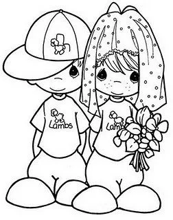 Preciosos Momentos: Boda para colorear