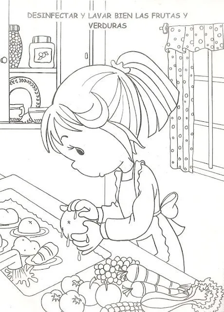 Preciosos Momentos: Desinfectando Verduras ~ 4 Dibujo Preciosos Momentos: Desinfectando Verduras ~ 4 Dibujo