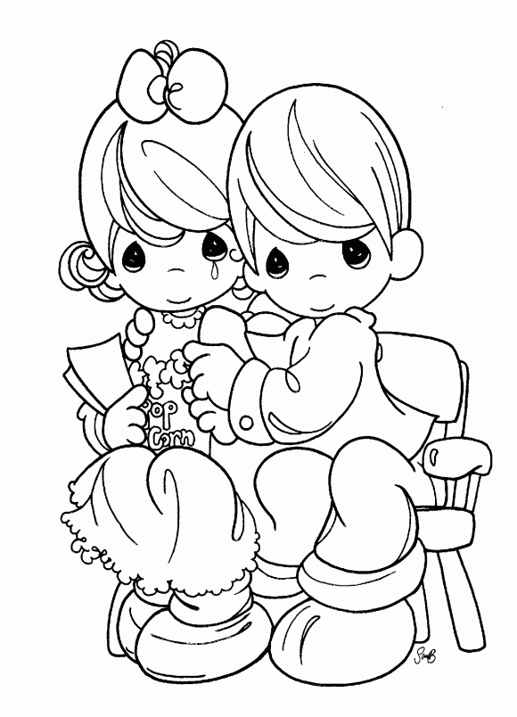 Preciosos Momentos / Esposos Sentados para colorear ~ Dibujos para ...