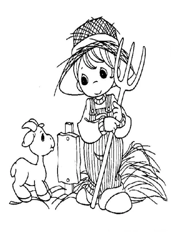 Preciosos Momentos: Granjero ~ Dibujos para Colorear Infantil Preciosos Momentos: Granjero ~ Dibujos para Colorear Infantil