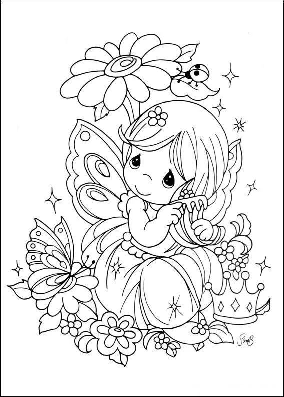 Precious Moments para colorear niña - Imagui
