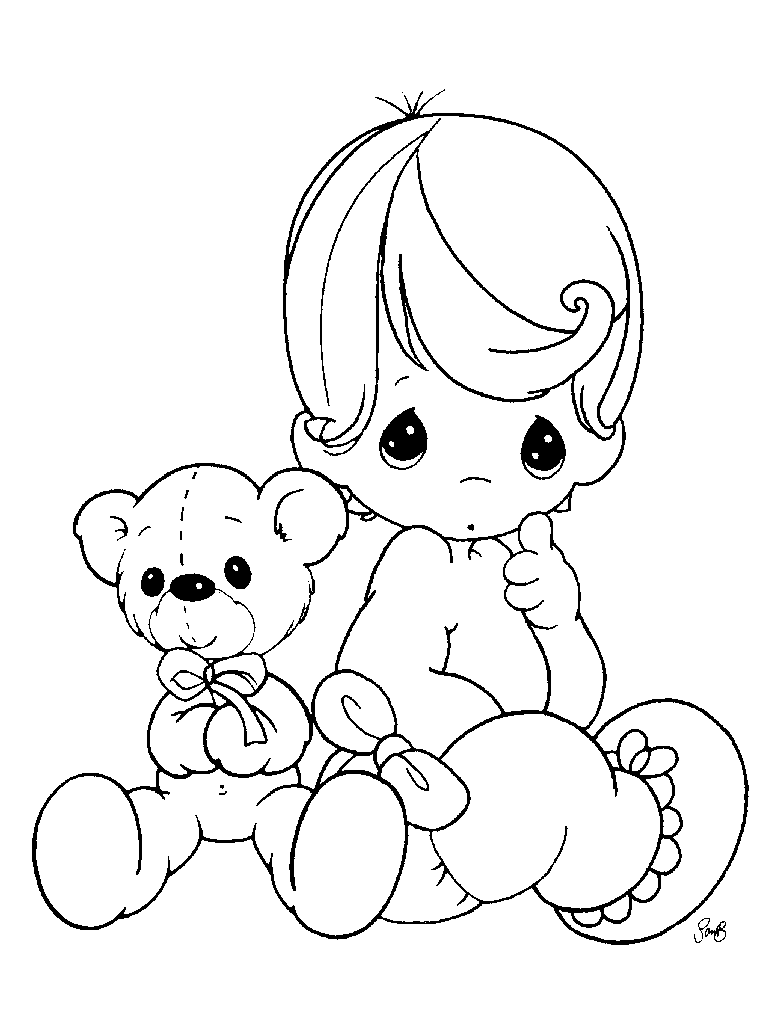 precious moments baby boy Colouring Pages