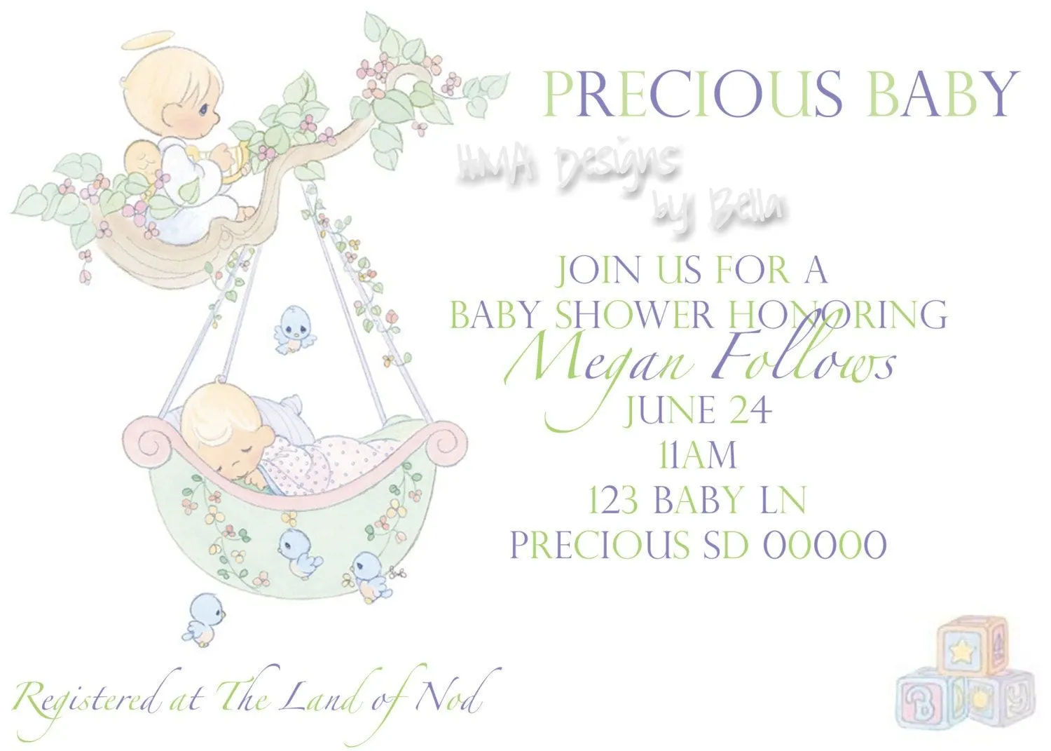 2 Precious Moments Baby Shower Invites by HMADesignsbyBella