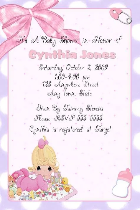 Precious moments invitation | Baby Shower | Pinterest | Precious ...