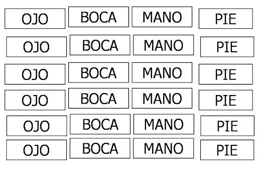 PREESCOLAR 3 AÑOS: FICHAS DEL CUERPO