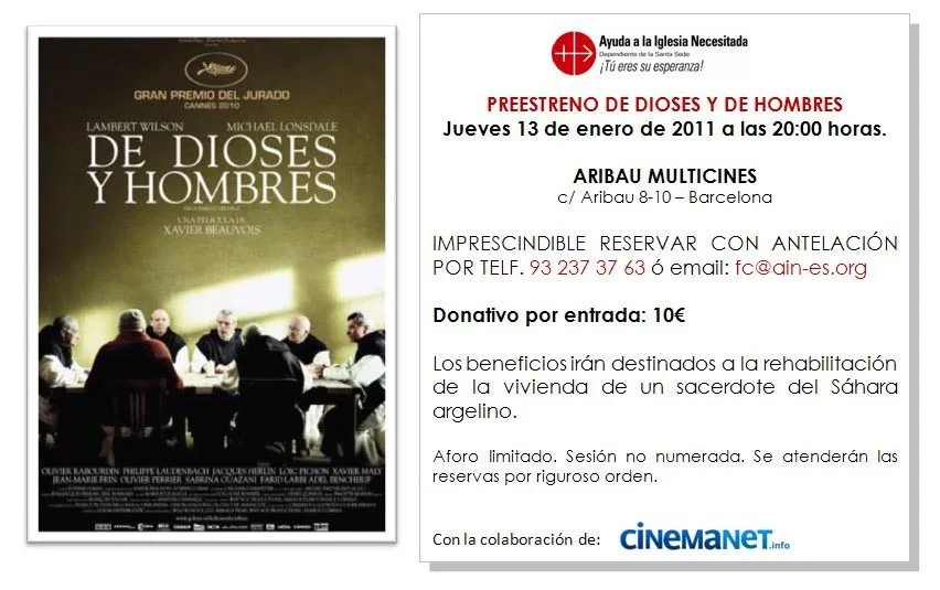 Preestreno benéfico de “De Dioses y Hombres” | CinemaNet