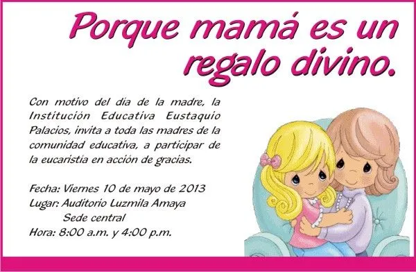 PREGON EUSTAQUIANO: INVITACIÓN A TODAS LAS MADRES DE LA ...