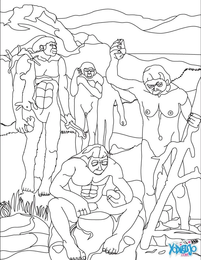 PREHISTORIA dibujos para colorear, un grupo de AUSTRALOPITECOS ... PREHISTORIA dibujos para colorear, un grupo de AUSTRALOPITECOS ...