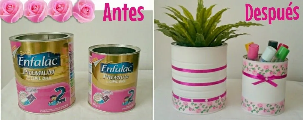 Premamás y Bebés: DECOIDEA...Reutiliza los Botes de Leche de tu Bebé