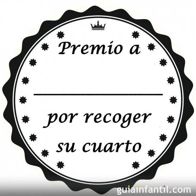 Premio por ordenar el cuarto. Medalla para imprimir y pintar ... Premio por ordenar el cuarto. Medalla para imprimir y pintar ...