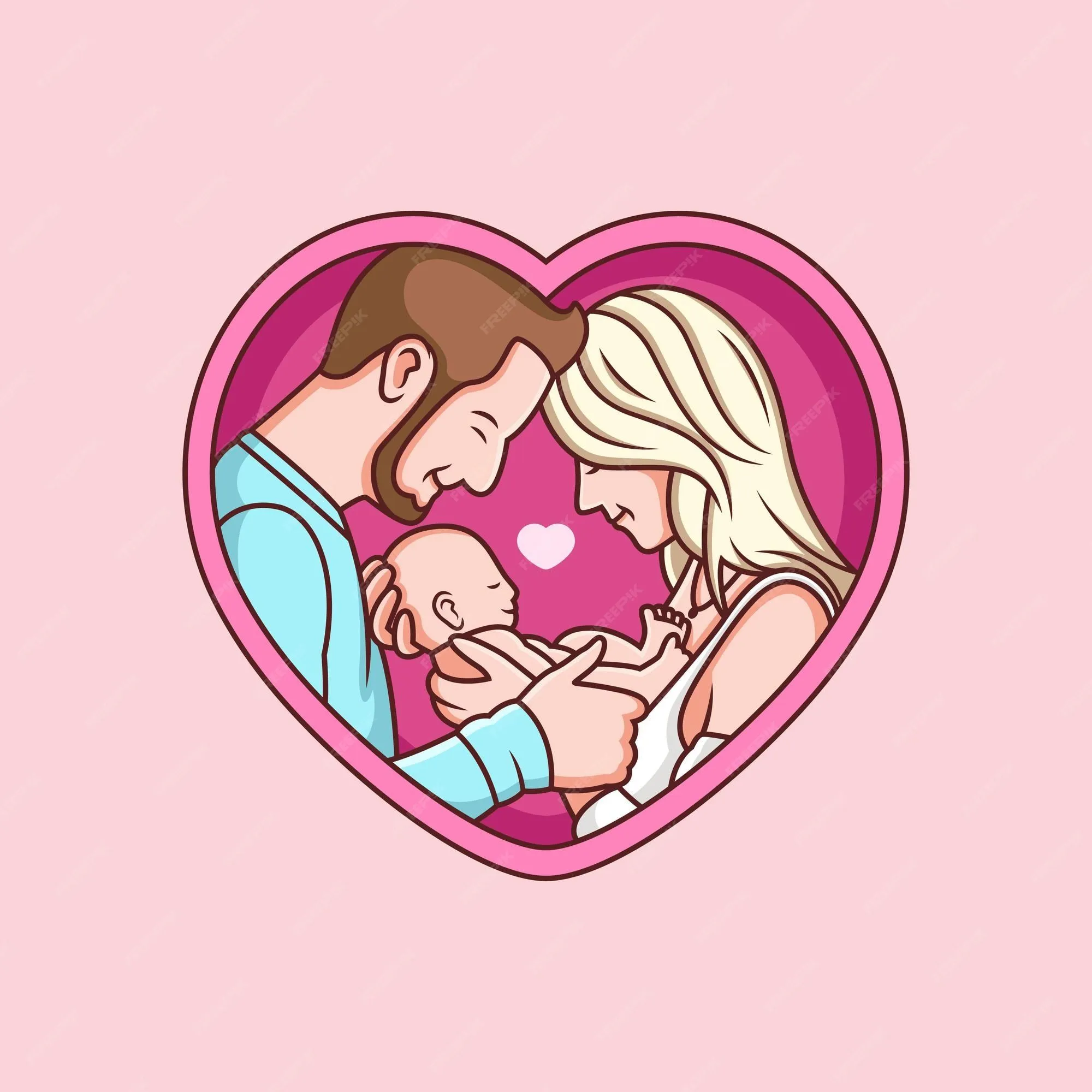 Premium Vector | Illustration of family with love cartoon