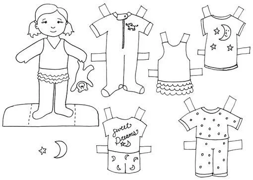 Dibujos de niños para colorear y vestir - Imagui