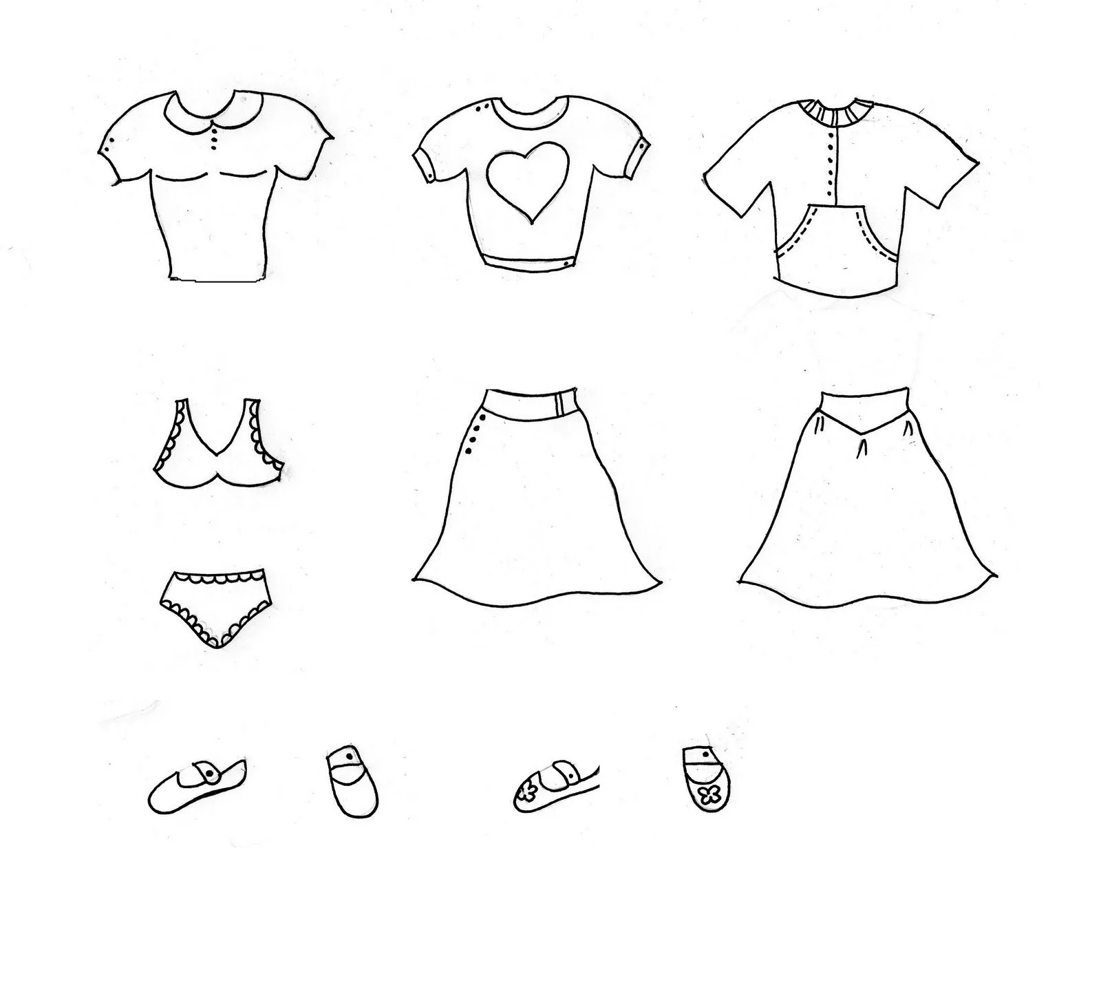 Prendas de vestir para niñas para colorear - Imagui Prendas de vestir para niñas para colorear - Imagui