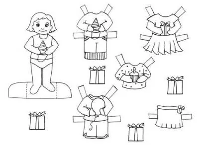 Imágenes de vestimenta de niño y niña para colorear - Imagui