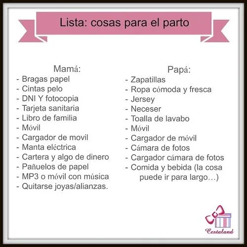 Lista de cosas para bebé - Imagui