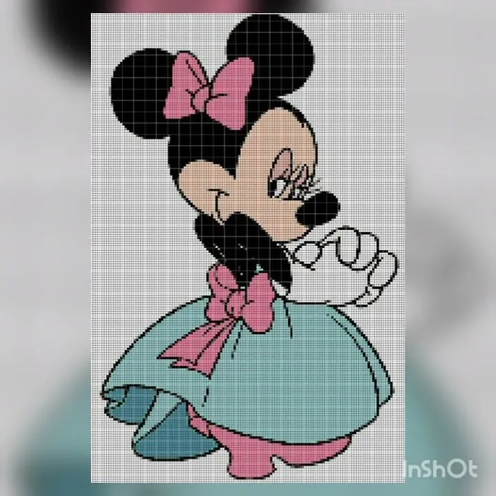 Como preparar el patrón de Minnie Mouse | Aprende punto de cruz paso a paso - YouTube Como preparar el patrón de Minnie Mouse | Aprende punto de cruz paso a paso - YouTube