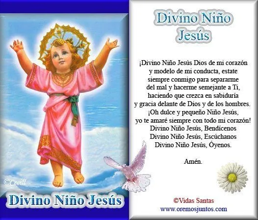 Presentacion De 3 Anos Oraciones | Estampas Oraciones Niño Jesús ...