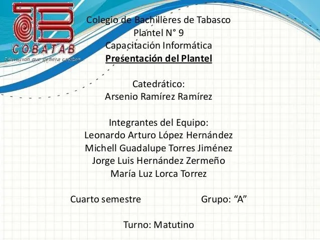 Presentación del cobatab plantel 9