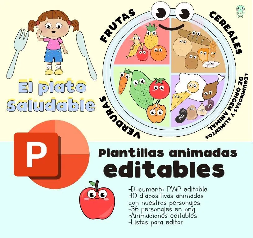 Presentación editable , imágenes divertidas sin fondo para el tema del plato del bien comer – paramaestros Presentación editable , imágenes divertidas sin fondo para el tema del plato del bien comer – paramaestros