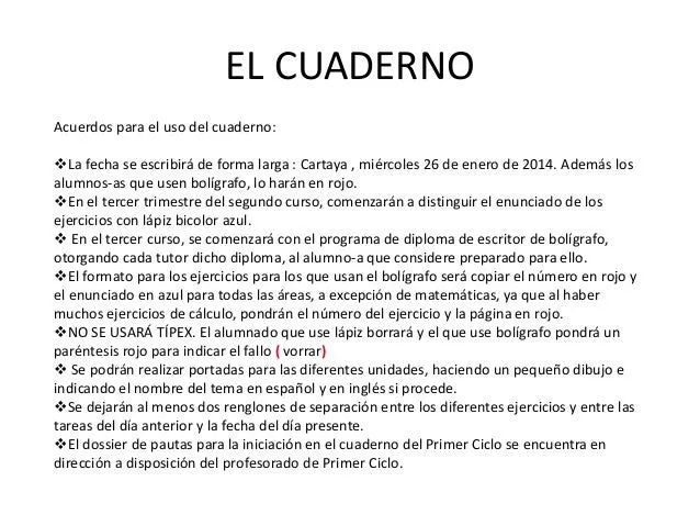 Presentación escritura