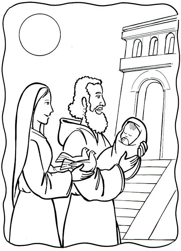 Colorear Presentación de Jesús en el templo ~ Rayito de Colores Colorear Presentación de Jesús en el templo ~ Rayito de Colores