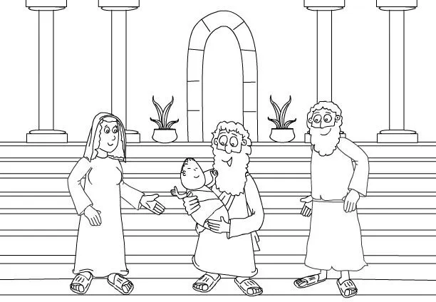 Presentación de Jesús en el templo. Dibujos para colorear ~ Rayito ...
