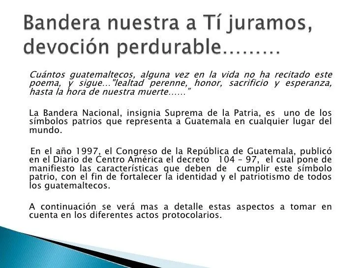 Presentacion Protocolo Bandera Nacional De Guatemala