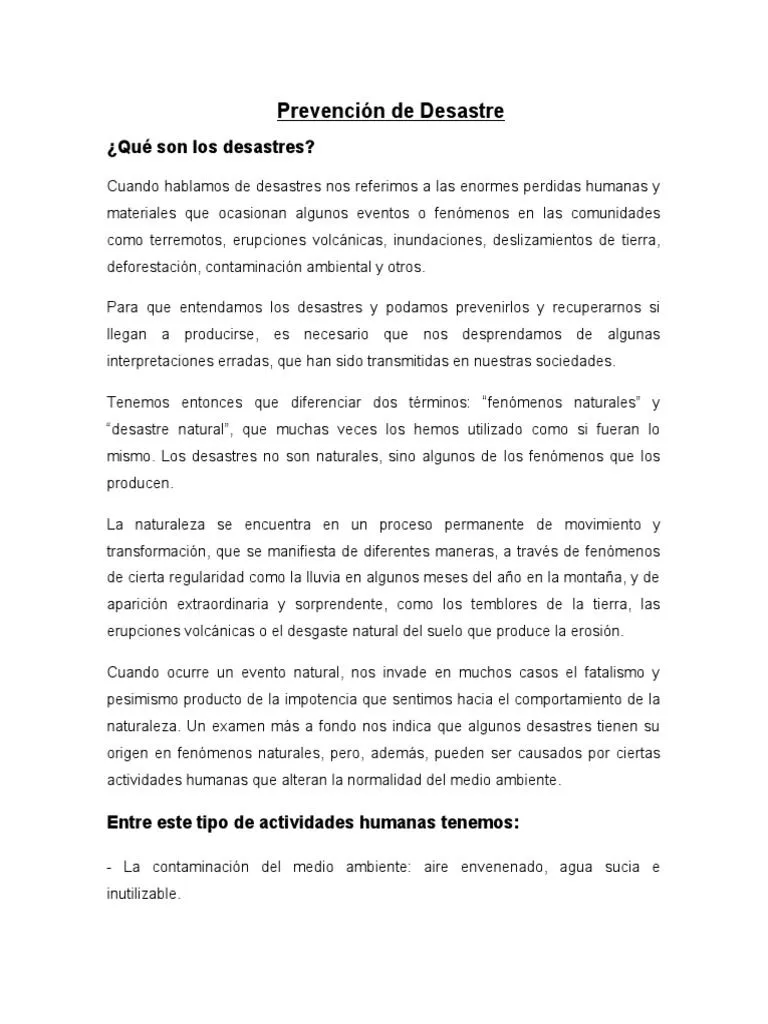 Prevención de Desastre | PDF | Pobreza | Pobreza e indigencia Prevención de Desastre | PDF | Pobreza | Pobreza e indigencia
