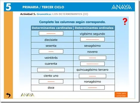 PRIMÀRIA ESTUDI 6é-6º : GRAMÁTICA: CLASES DE PALABRAS (Los ... PRIMÀRIA ESTUDI 6é-6º : GRAMÁTICA: CLASES DE PALABRAS (Los ...