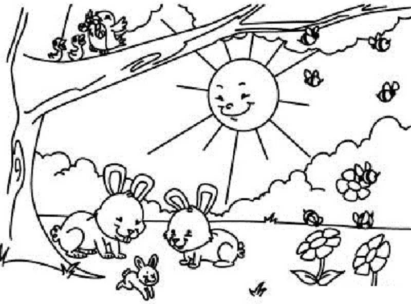 Primavera - Dibujos para colorear