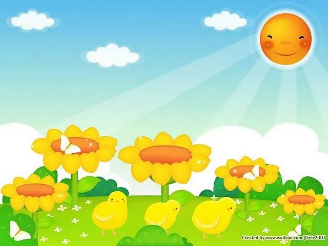 Paisaje de primavera infantil - Imagui
